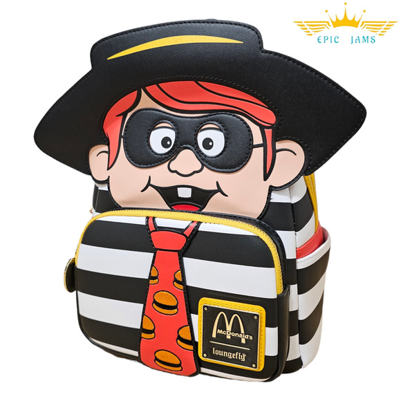 Loungefly McDonald's Hamburglar Striped Cosplay Mini Backpack Bag New - Picture 2 of 5